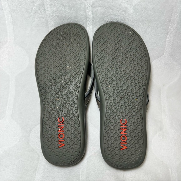 Vionic Tide II Toe Post Women's Orthotic Flip Flop Sandals - Gray US Size 9 - Picture 7 of 9